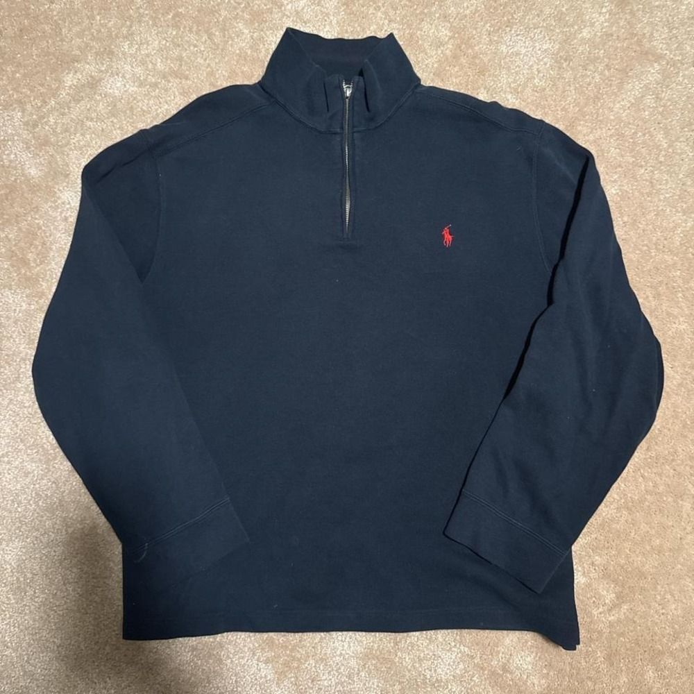 Black and Red Vintage Polo Ralph Lauren Quarter Zip